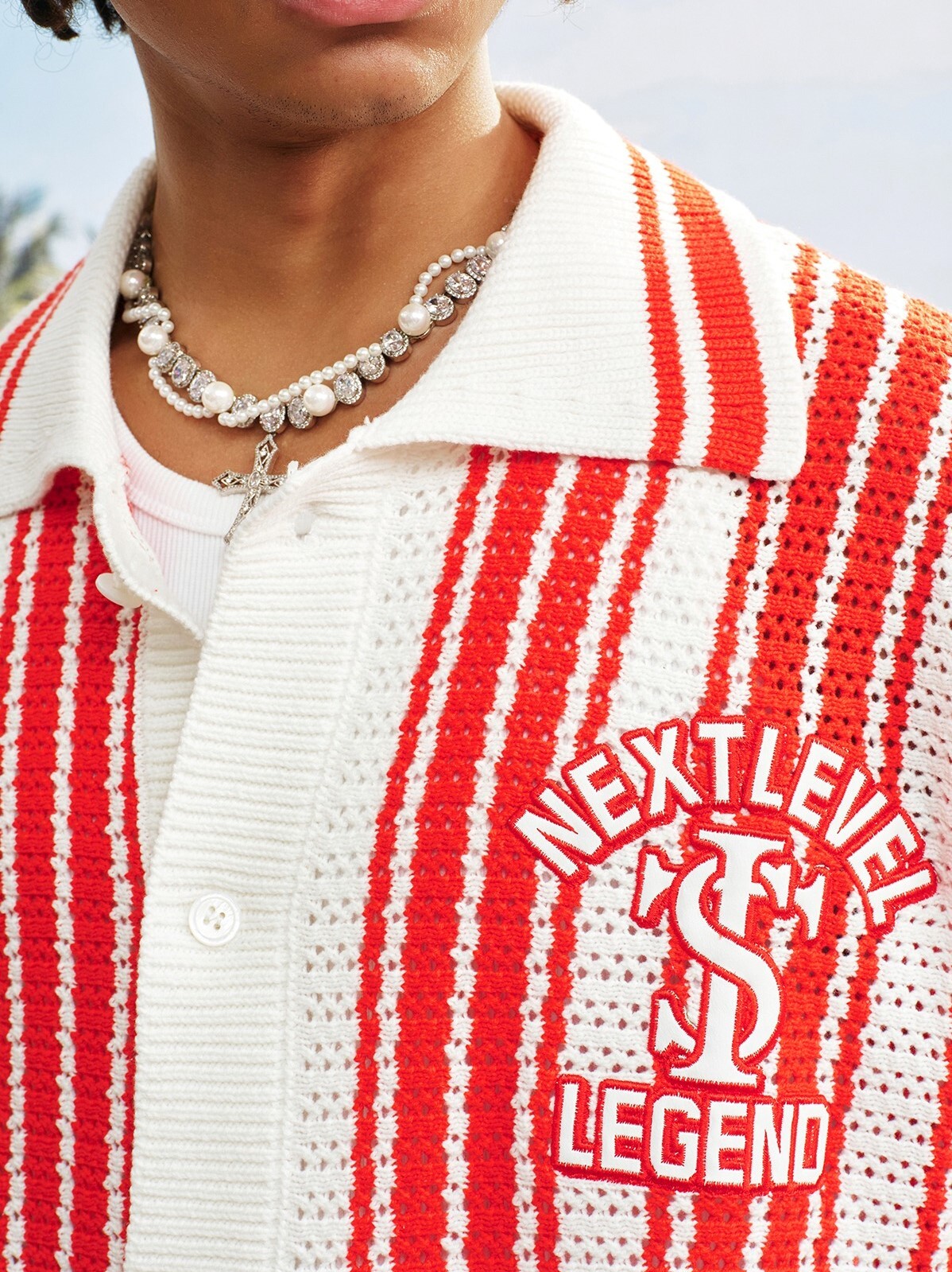 STK SmallTownKid 直條網眼 毛織  POLO襯衫 短袖