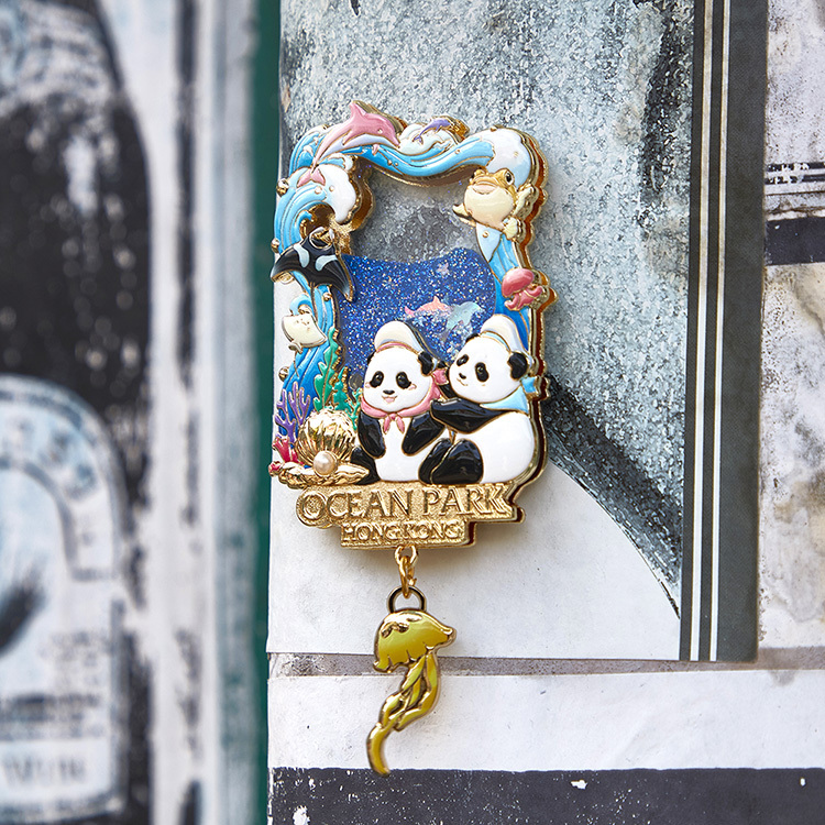 Panda with Ocean World Magnet