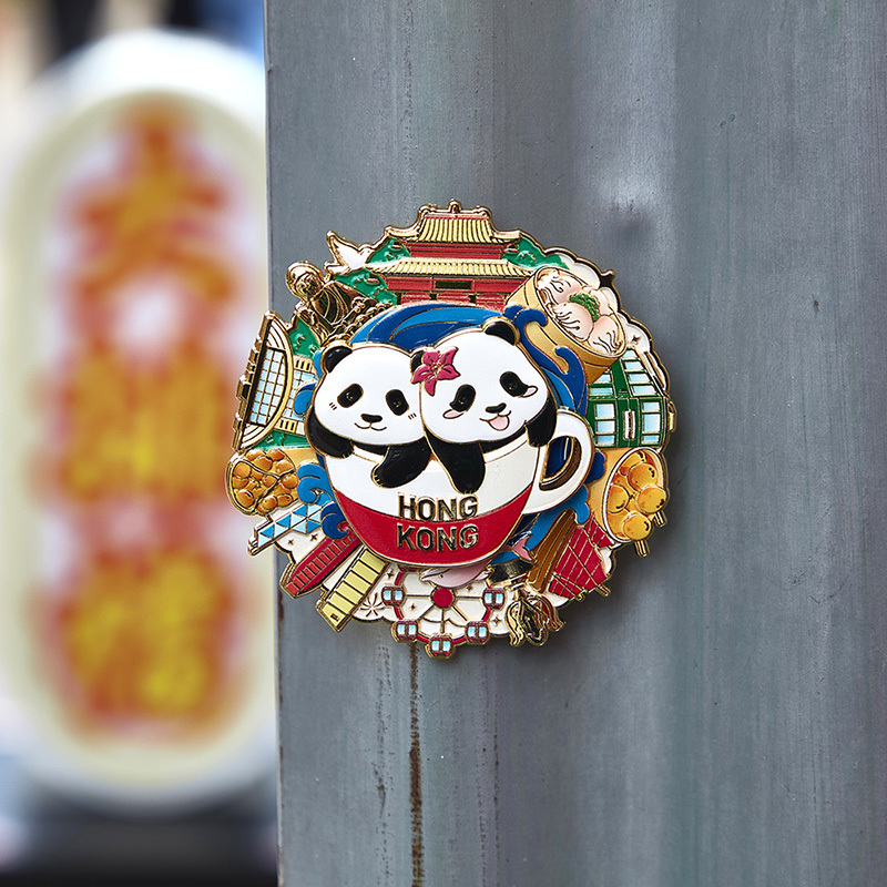 Panda with Hong Kong Element Magnet