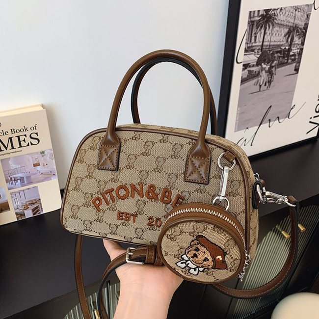 💕小款熊熊刺繡波士頓包-現貨剩1