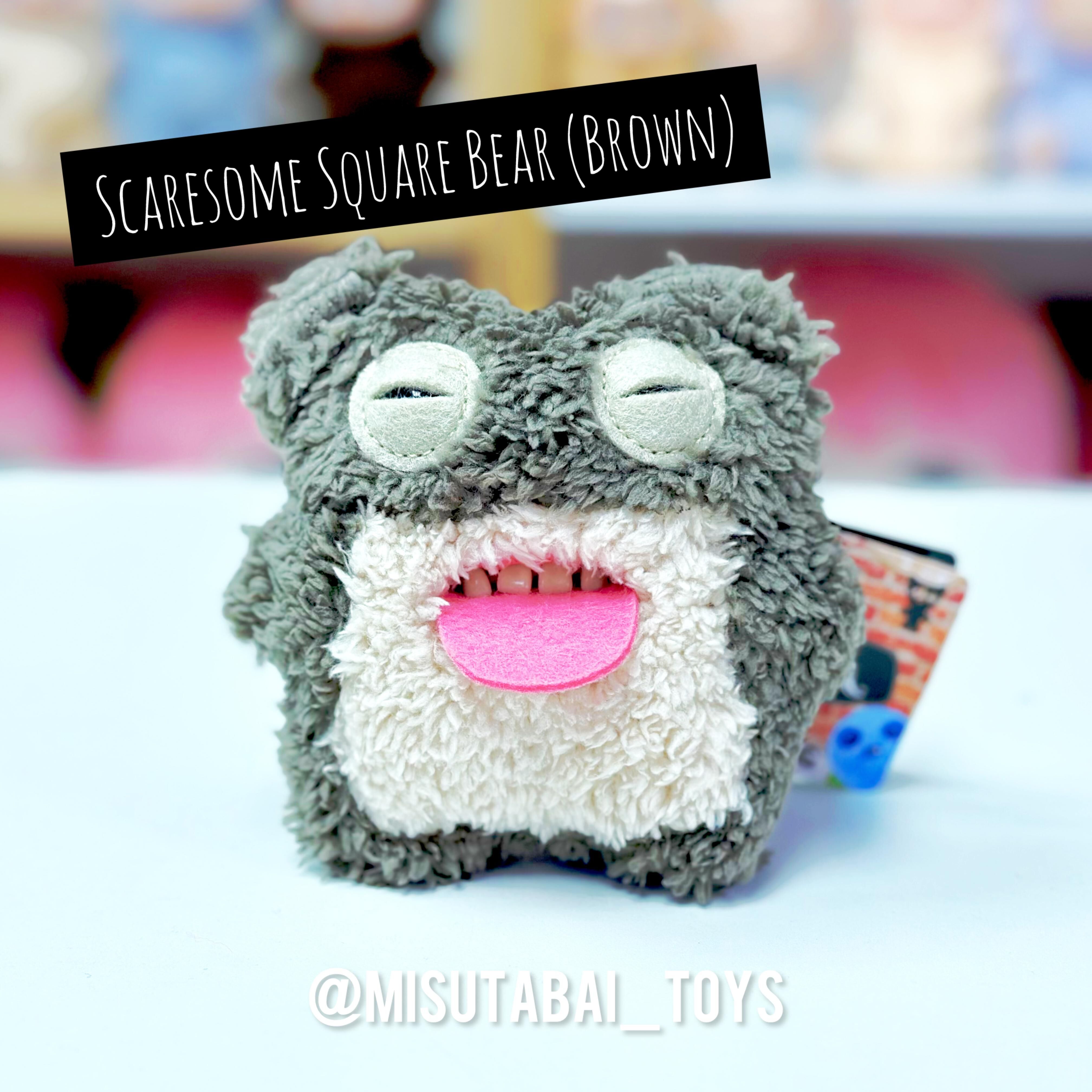 FG74256  FUGGLER KEY RING S5- SCARESOME SQUARE BEAR  (BROWN)