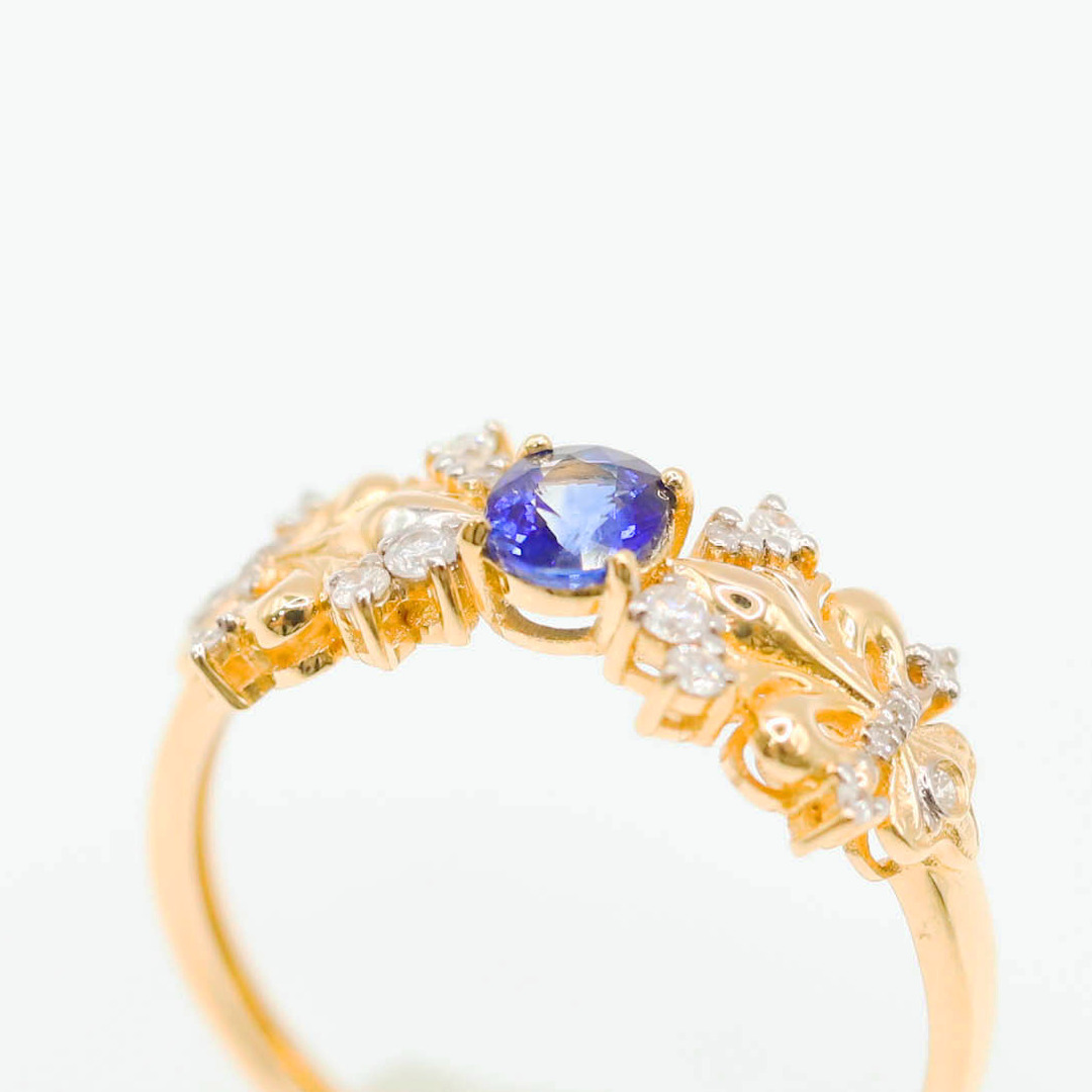 藍寶石鑽戒0.40ct/D0.16ct/18k