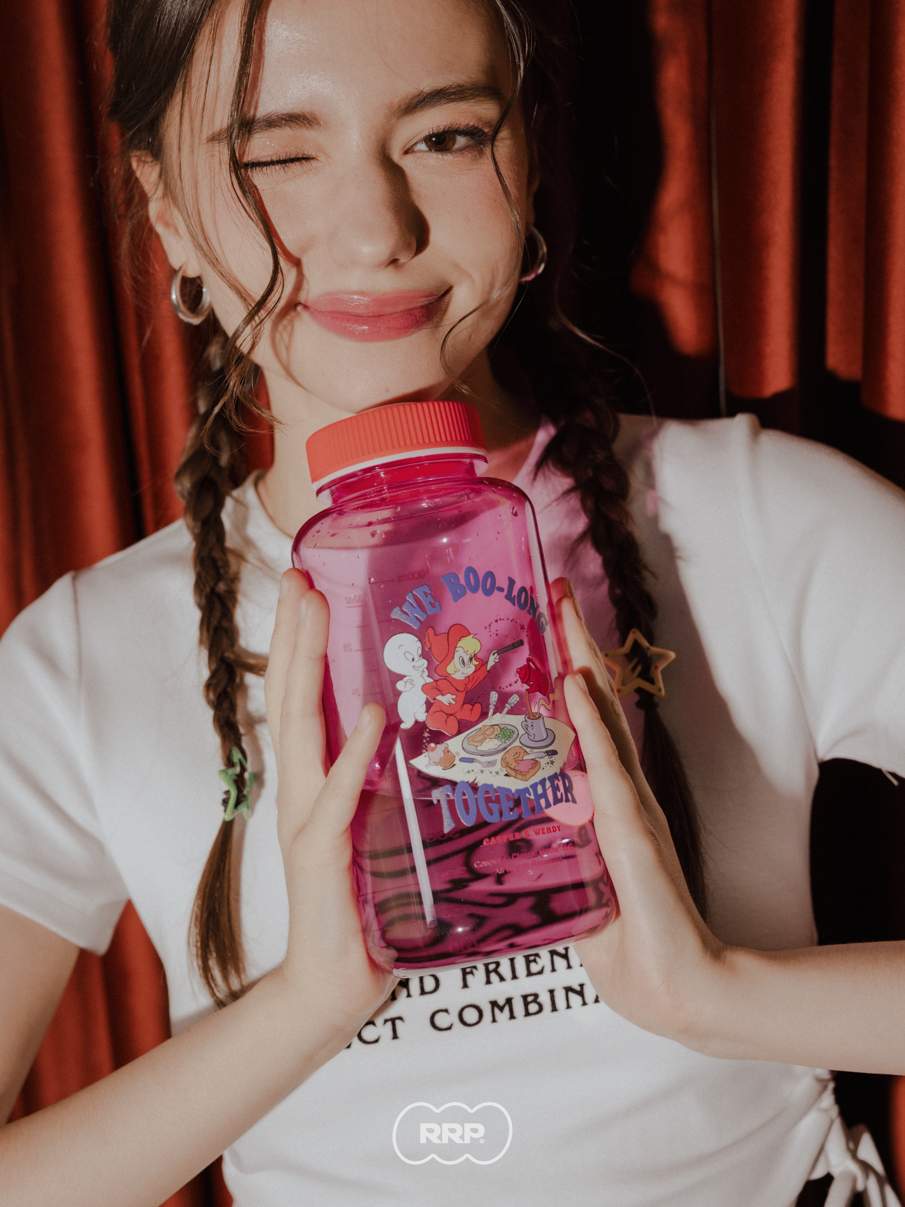 RRP】Casper 鬼馬小精靈Tritan大容量水壺1000ml（粉）