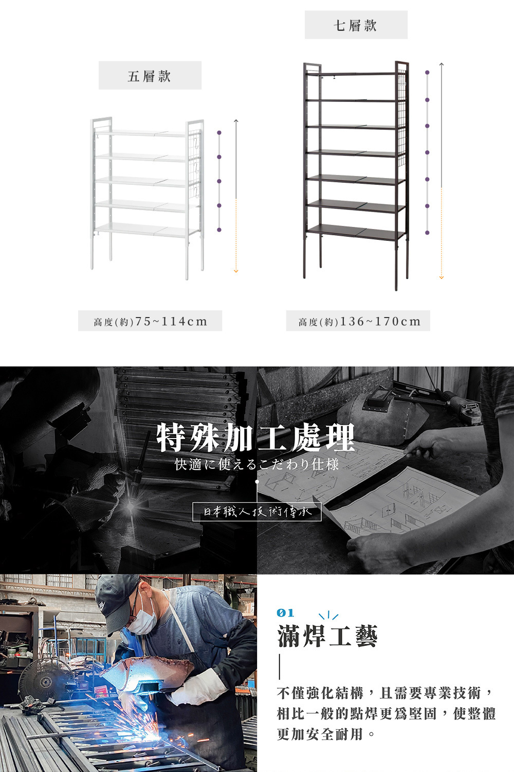 ⓂⒾⓉ臺灣製EdgeSpace Series可伸縮五層開放式鞋架(棕色)