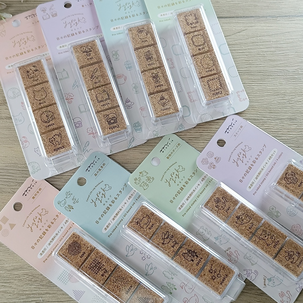 日本MIDORI．Yuru Log軟木浸透印章 共八款