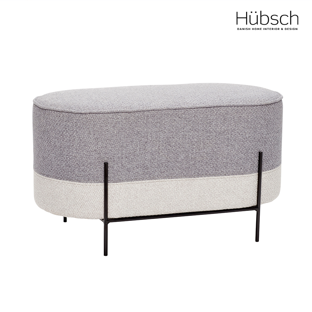 Hübsch-經典北歐風灰階拼色椅凳