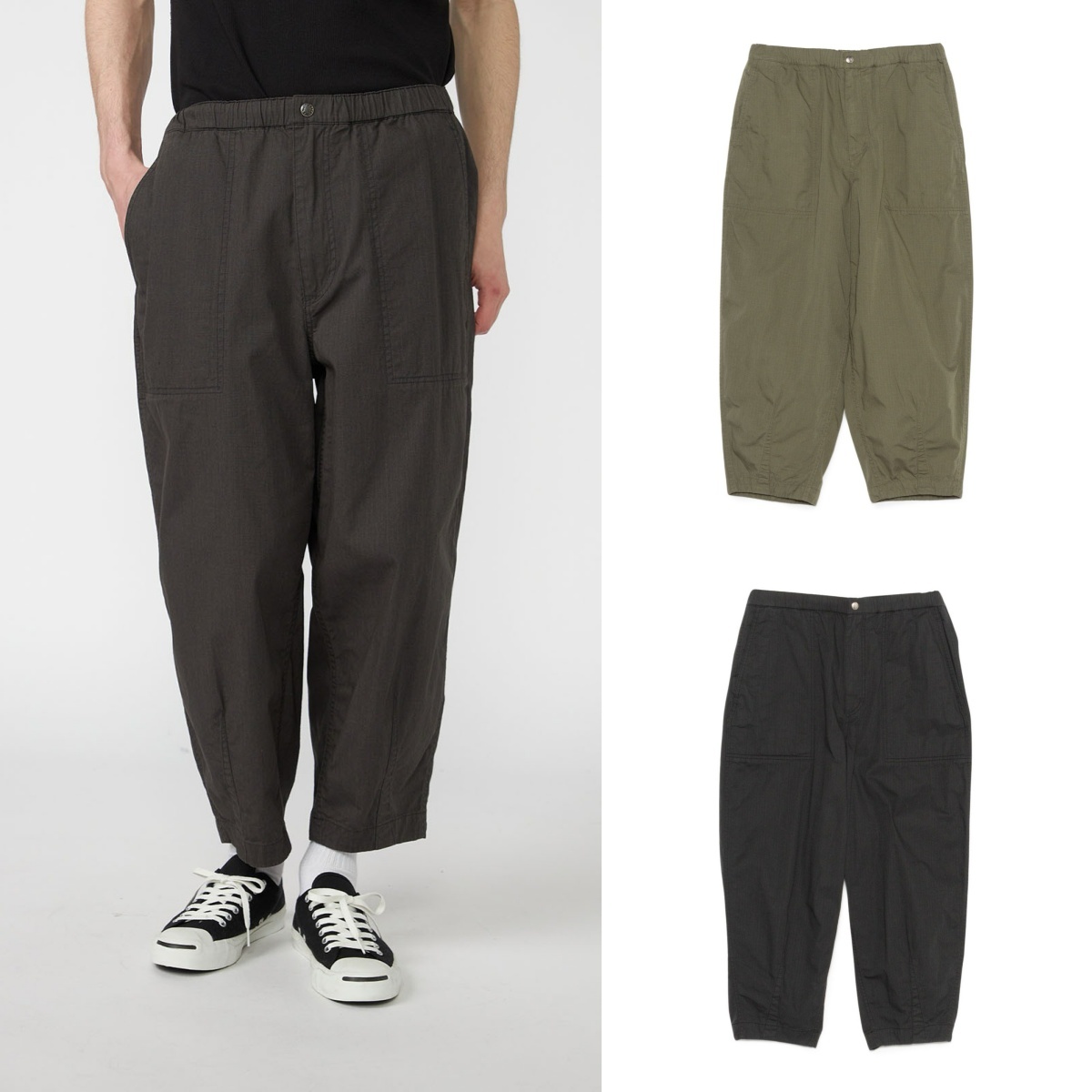 預購┃日本 TNF 紫標 Ripstop Wide Cropped Field Pants 錐形 九分 寬褲