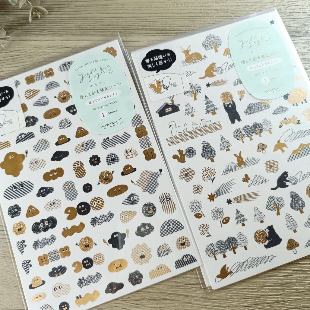 日本MIDORI．Yuru Log系列 和紙貼紙(單張) 第二彈 共兩款