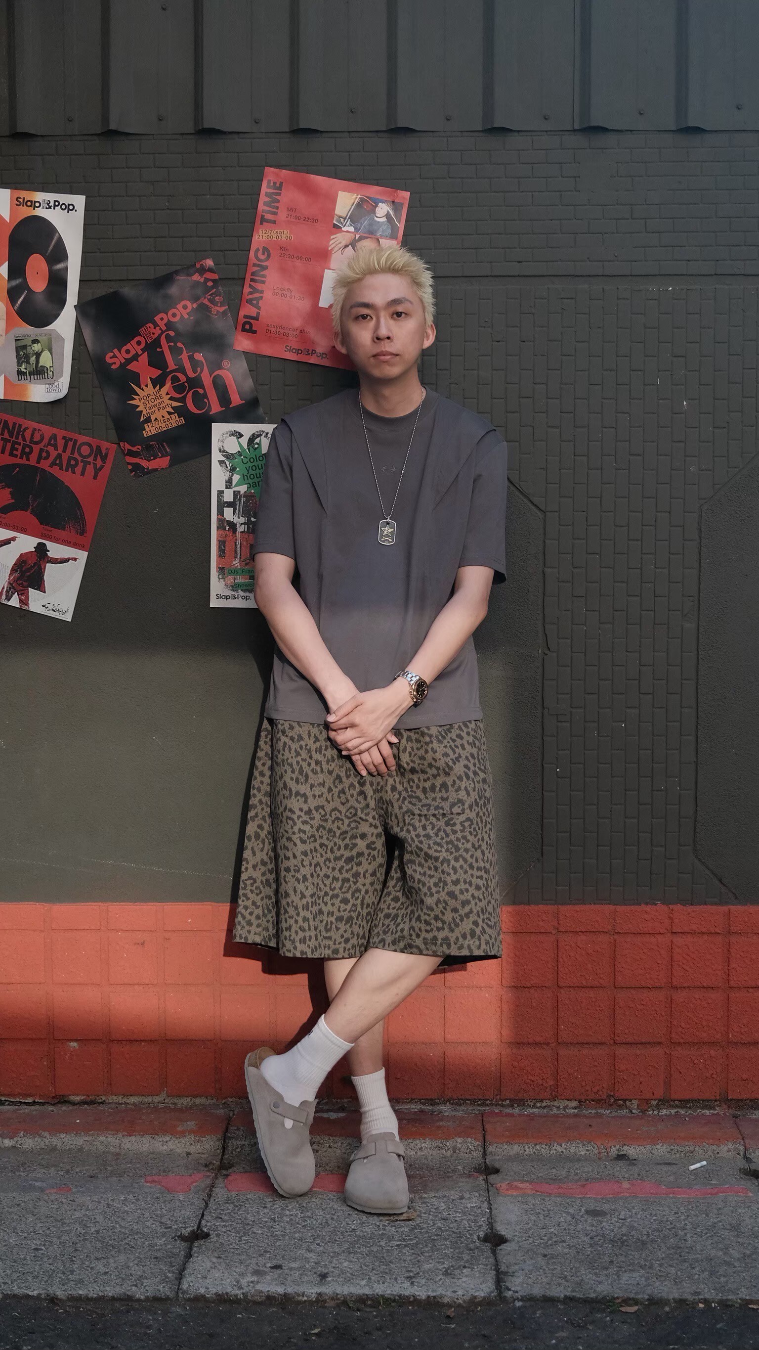 韓國質感豹紋短褲