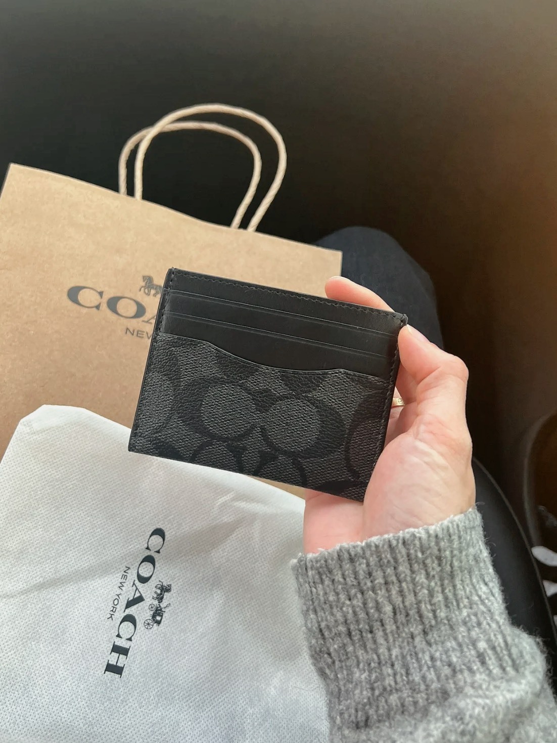 COACH蔻馳 CARD CASE 10 經典老花 牛皮革 卡夾