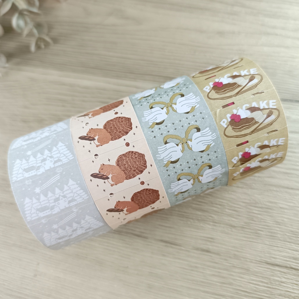 森空．啾啾鳥/松鼠/鬆餅/冬  標籤機貼紙捲 <整捲/分裝綜合包>