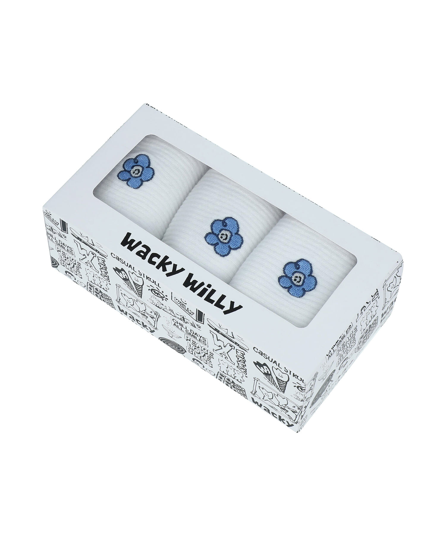 韓國 Wacky willy 襪子禮盒組 中筒襪 3雙一組 3件組