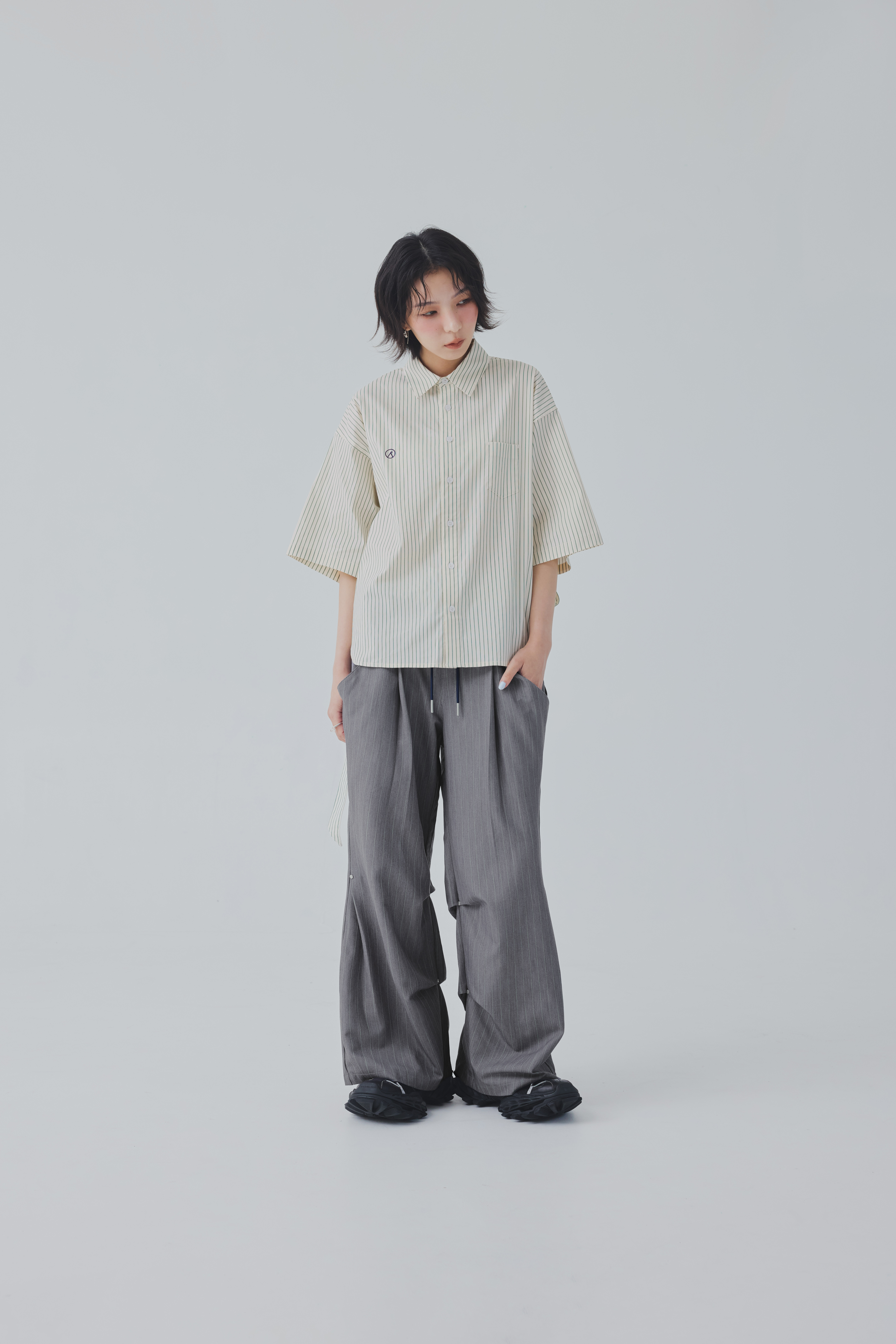 Tieflow Striped Shirt｜Rice