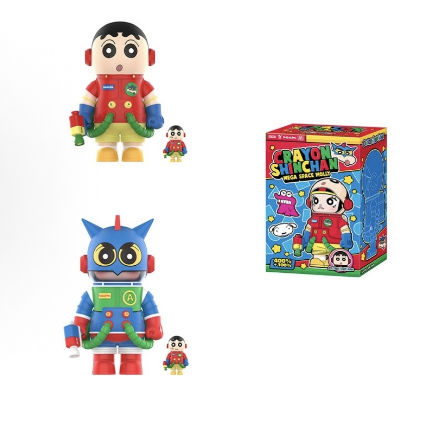 POP MART 泡泡瑪特 MEGA SPACE MOLLY 蠟筆小新 400%+100% 蠟筆小新/動感超人