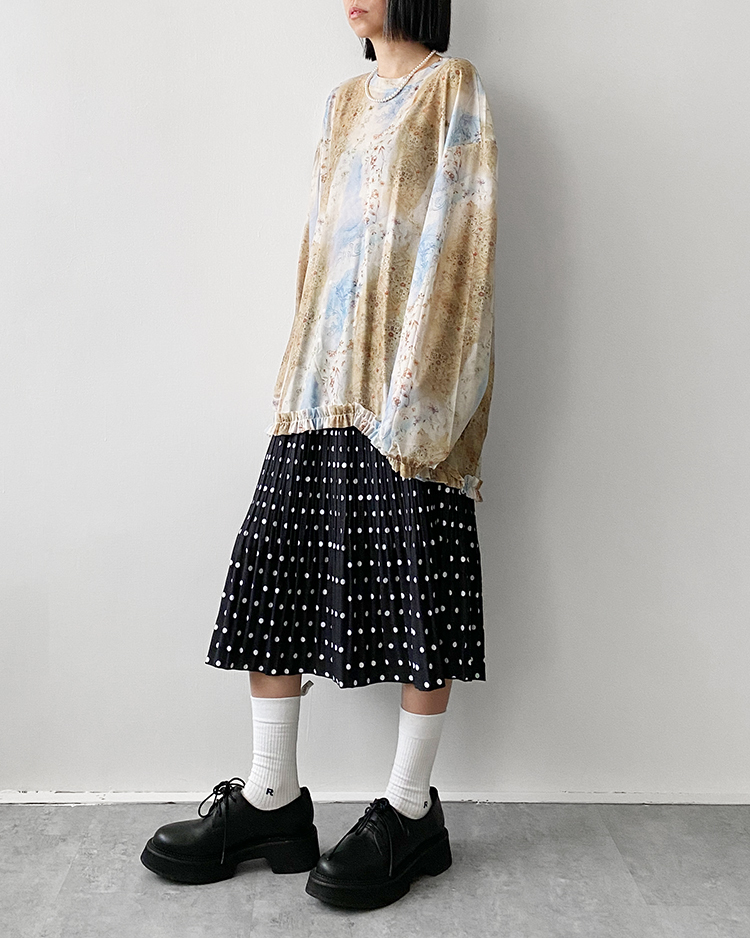 MFS-2750 百褶點點長裙