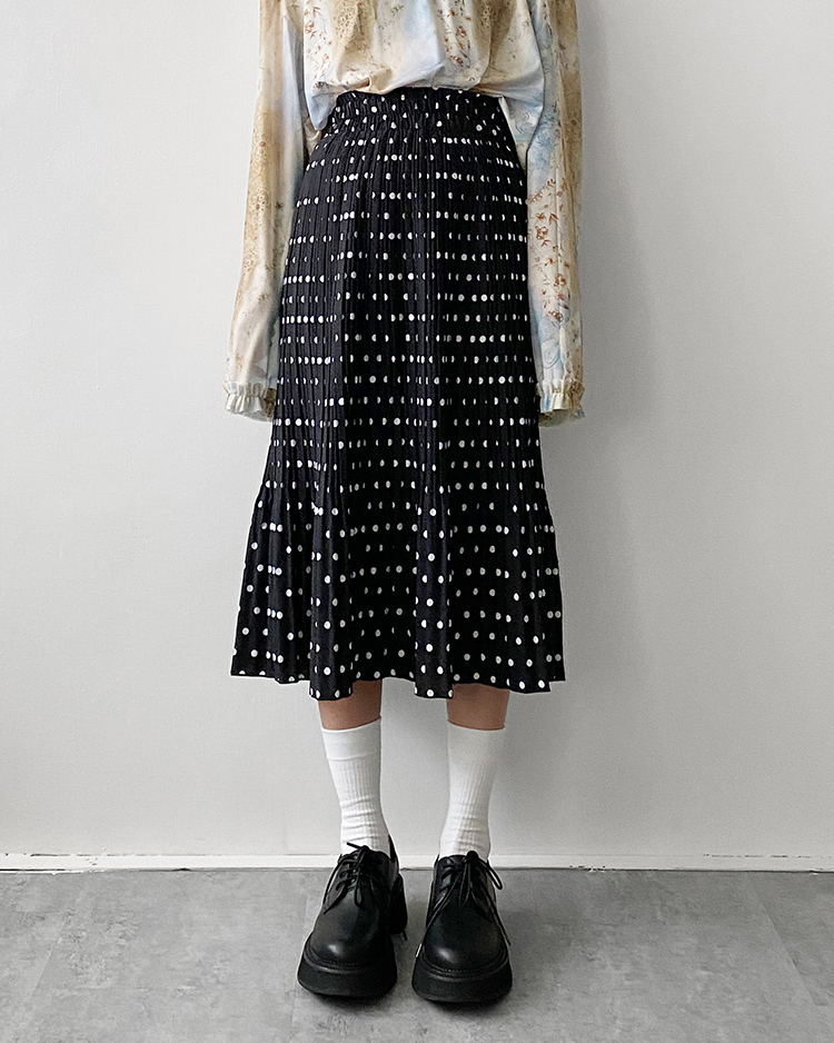 MFS-2750 百褶點點長裙