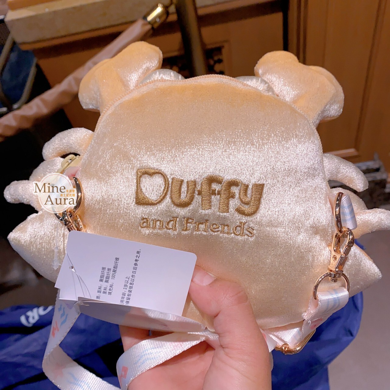 2025 夏日派對 達菲 Duffy 與好友們 奧樂米拉 海龜 OluMel 絨毛 螃蟹大頭造型 斜背包 -上海迪士尼樂園