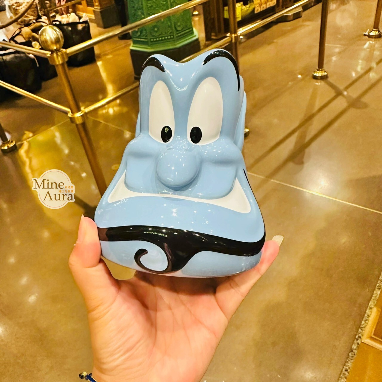 藍色 精靈 Jinn 大臉圖案 造型 馬克杯 水杯 阿拉丁 Aladdin -上海迪士尼樂園