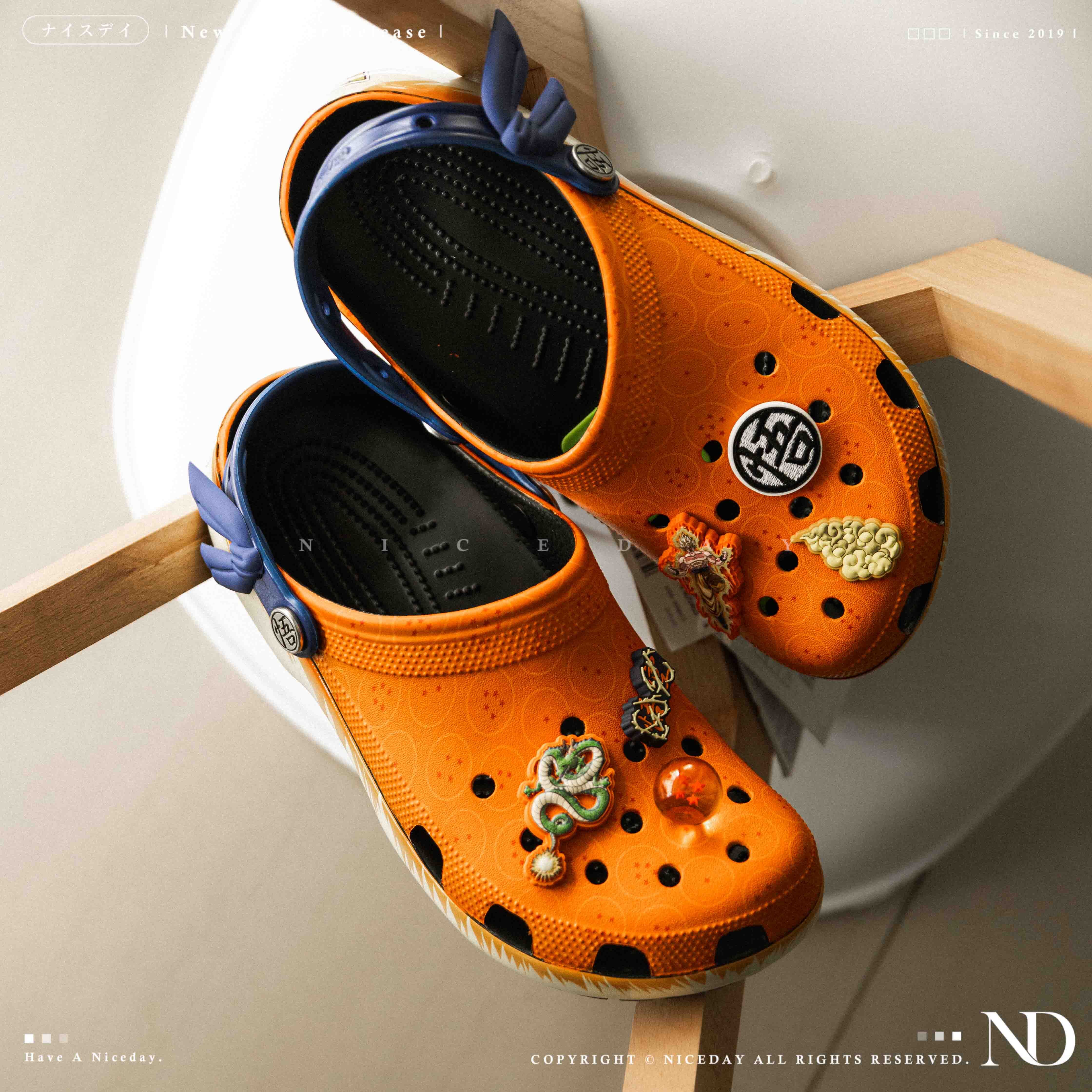NICEDAY 代購 七龍珠 Dragon Ball x Crocs Classic Crush 洞洞鞋 聯名 悟空 鳥山明 賽亞人 210826-90H