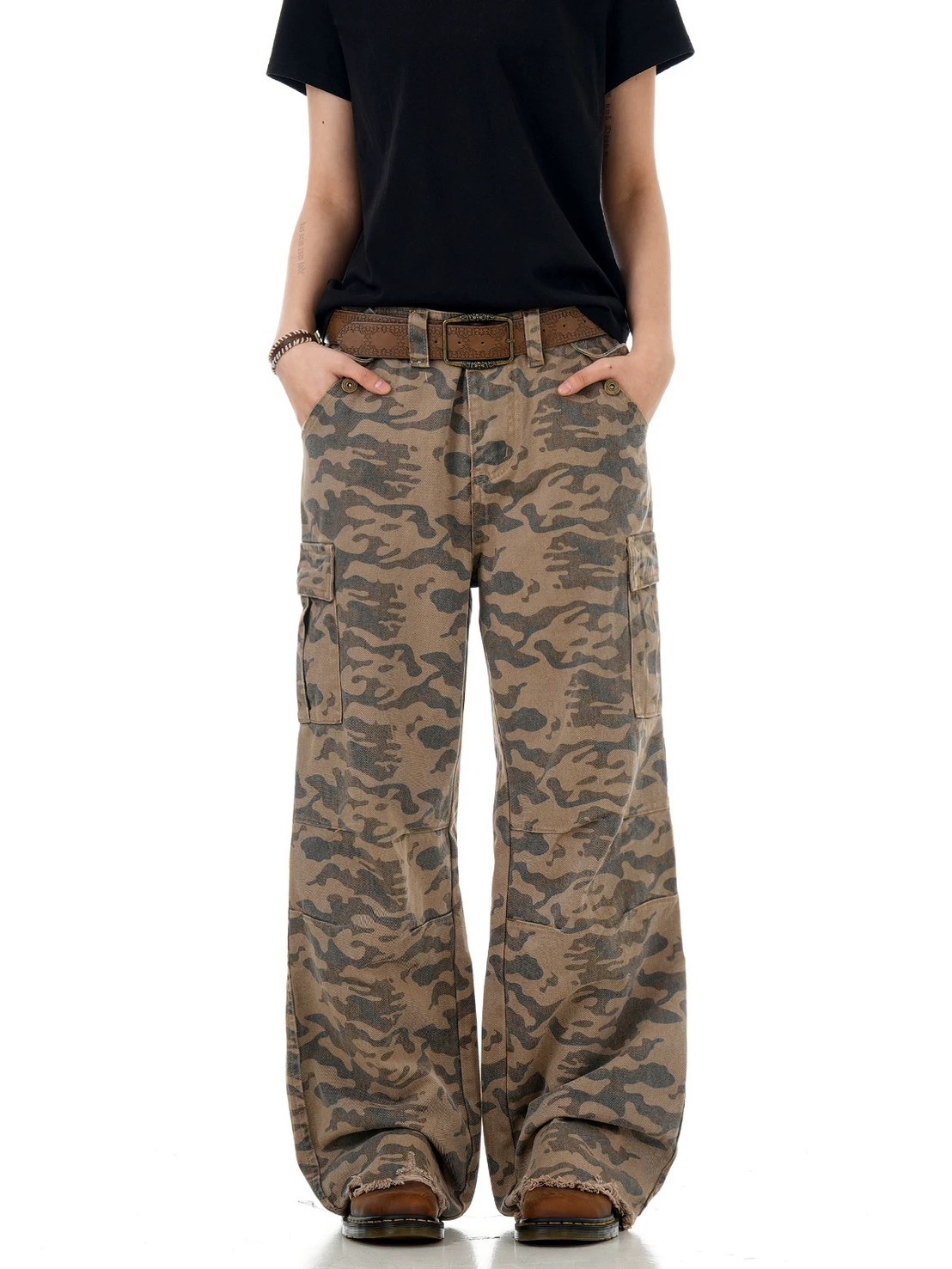 【7月新品 預購】迷彩水洗 工裝長褲 EX-A1228