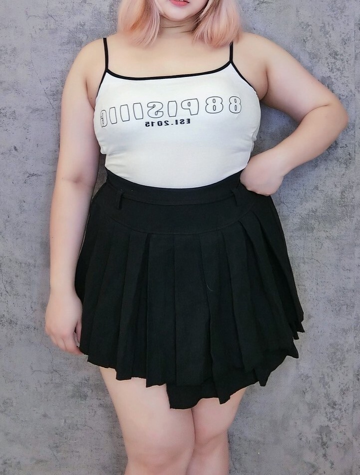 不規則下擺百褶褲裙