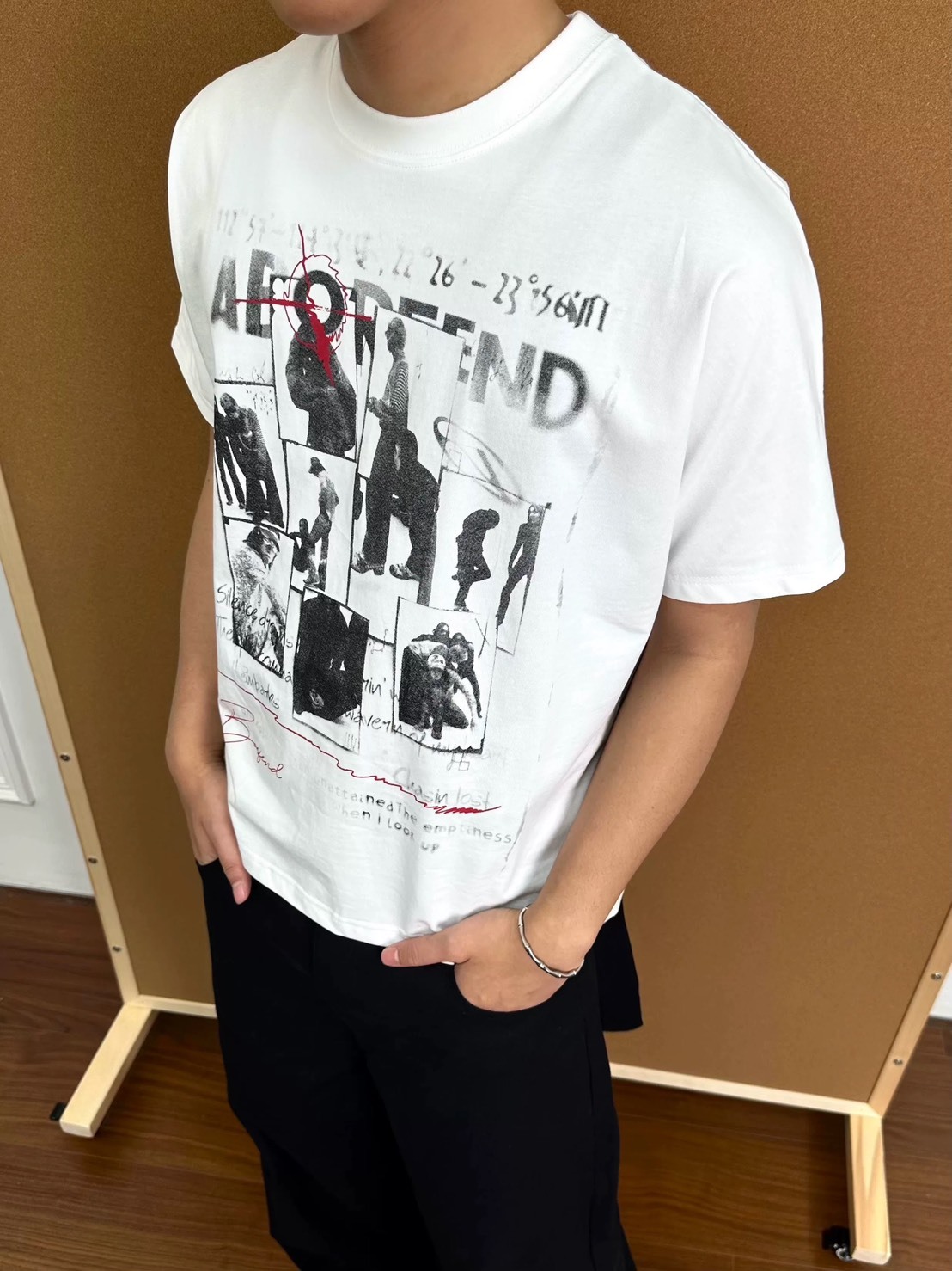 【7月新品 預購】人像疊片印花BOXY短袖 2色 BF-B05