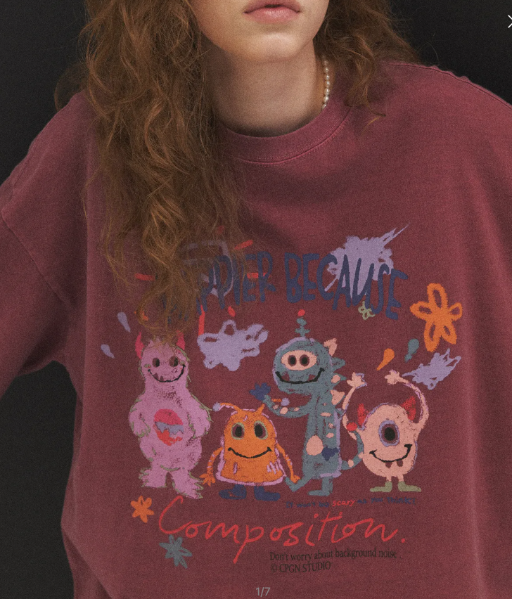 CPGN STUDIO / Happy Day Pigment Short T-shirt / Dusty Pink /  JUL25