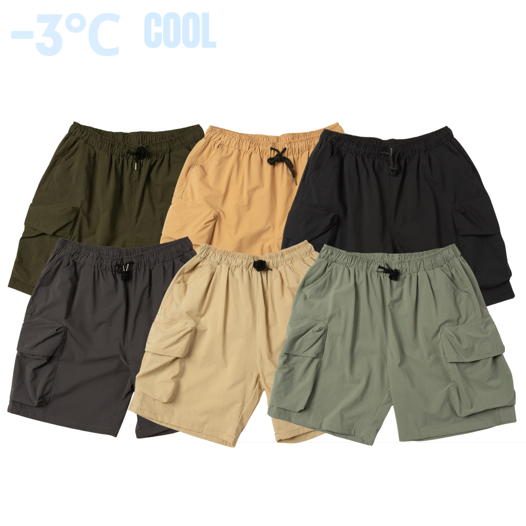 SALE- 涼感 速乾 口袋 短褲 素面 輕便 男女可穿 【 FUZY 】 - P202544