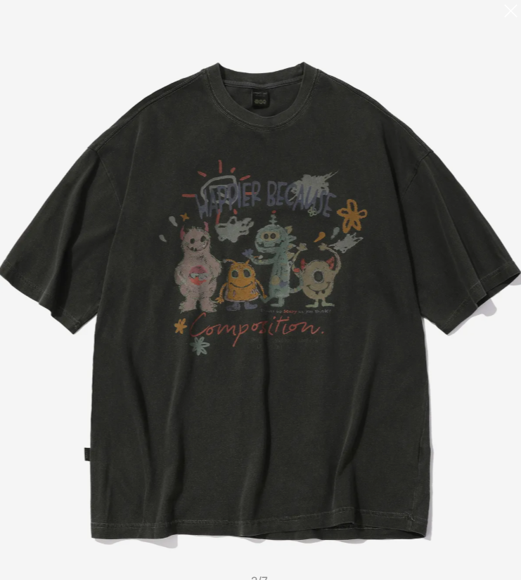 CPGN STUDIO / Happy Day Pigment Short T-shirt / Smokeblack /  JUL25