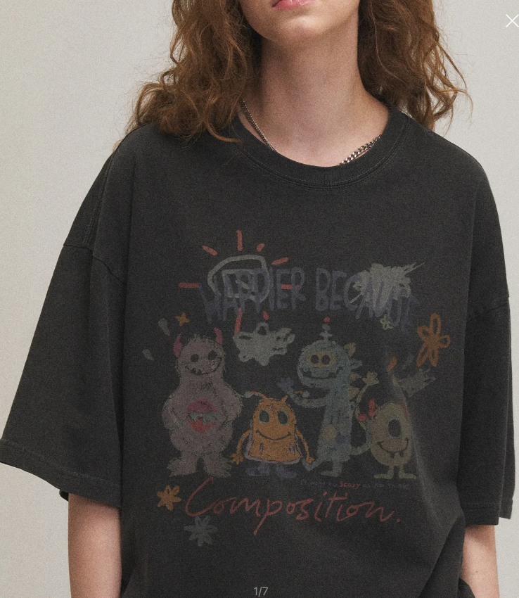 CPGN STUDIO / Happy Day Pigment Short T-shirt / Smokeblack /  JUL25