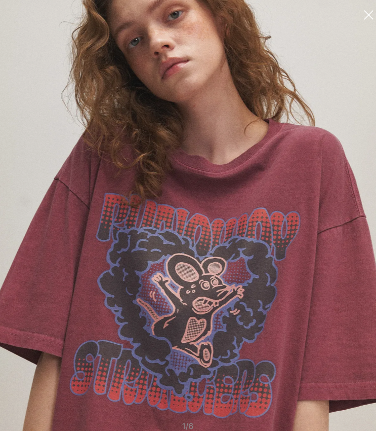CPGN STUDIO / Runaway Charlie Pigment short T-shirt / Dusty Pink /  JUL25