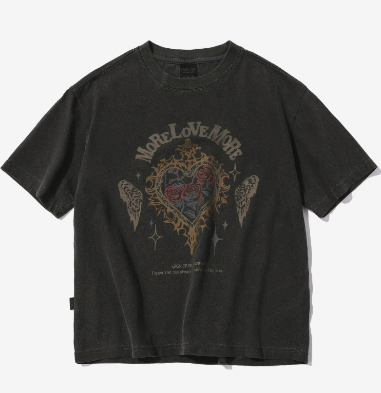 CPGN STUDIO / MORE LOVE Pigment short T-shirt / smoke black /  JUL25