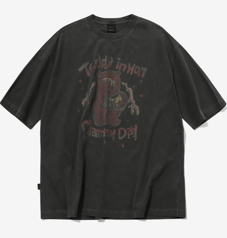 CPGN STUDIO / Honey Teddy pigment short T-shirt / smokeblack /   JUL25