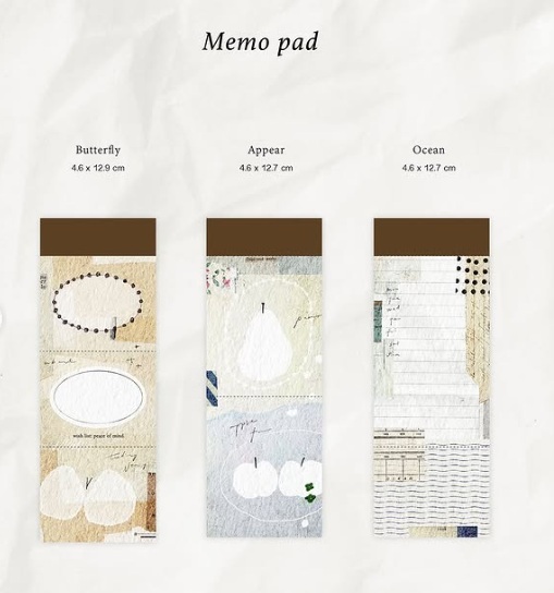 Pion．蝴蝶/梨子蘋果/海洋 便箋本 共三款 <整本/綜合分裝>