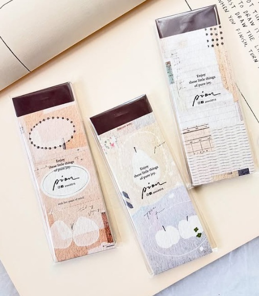 Pion．蝴蝶/梨子蘋果/海洋 便箋本 共三款 <整本/綜合分裝>