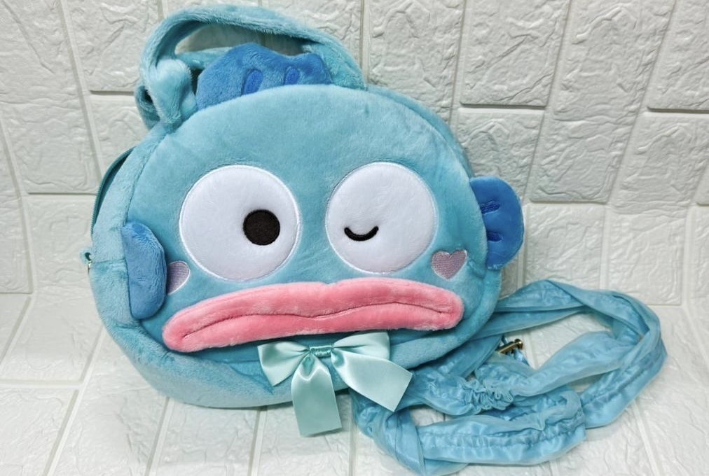 Hangyodon 水怪毛毛造型手挽/斜孭袋（配長帶）