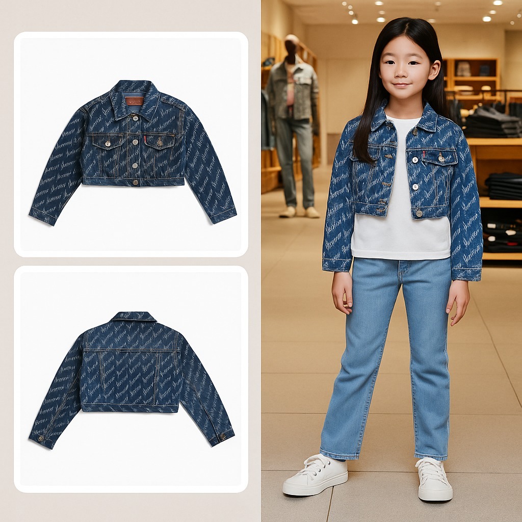 【預購】LEVIS Oversized Cropped G071509 中童牛仔外套