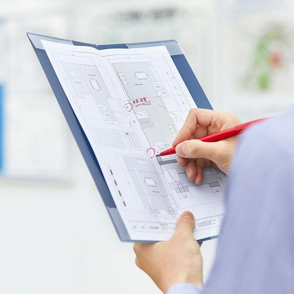 HOSSO 單頁硬殼 直立對折資料夾｜日本KING JIM