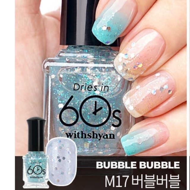 【韓國預購】Withshyan G071550 60秒速乾亮片指甲油 （M17）