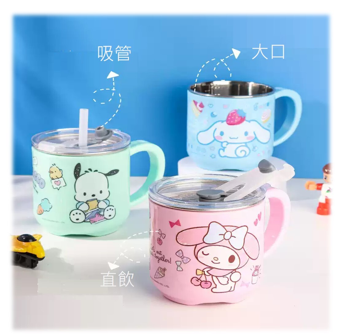 Hello Kitty Sanrio | 不鏽鋼杯連蓋 (260ml) (吸管 | 直飲)