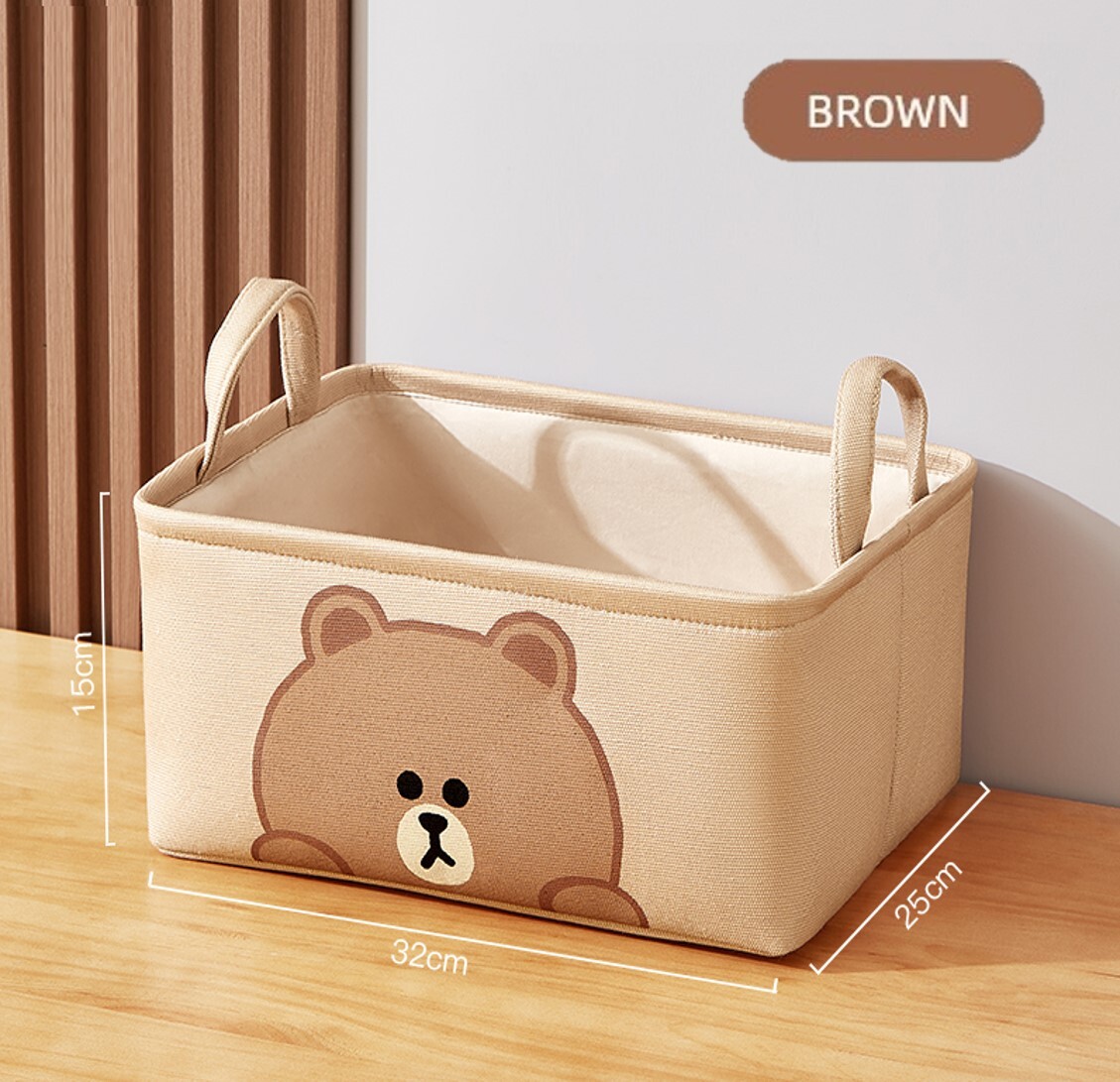 LINE FRIENDS| 摺疊收納籃 | 儲物籃-Brown