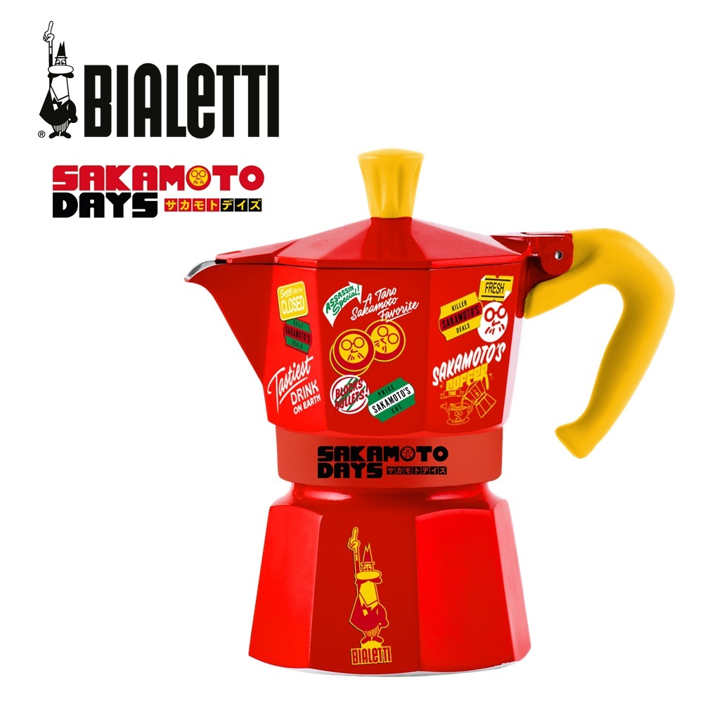 意大利 BIALETTI x《坂本日常》限量聯乘 3杯裝鋁質摩卡咖啡壺-紅 -0005405FB