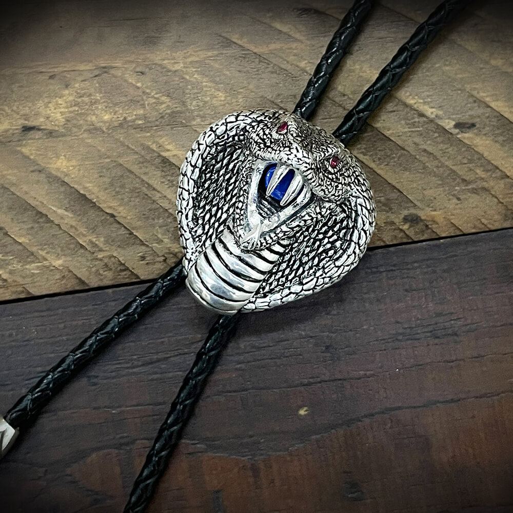 靈蛇 真皮皮繩 保羅領帶/Bolo Tie/美式領帶 - 現貨