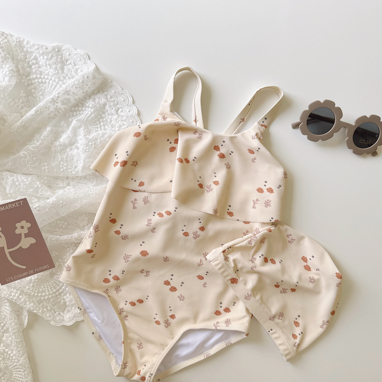 黃色小魚連身泳衣