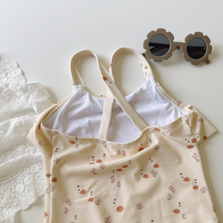 黃色小魚連身泳衣