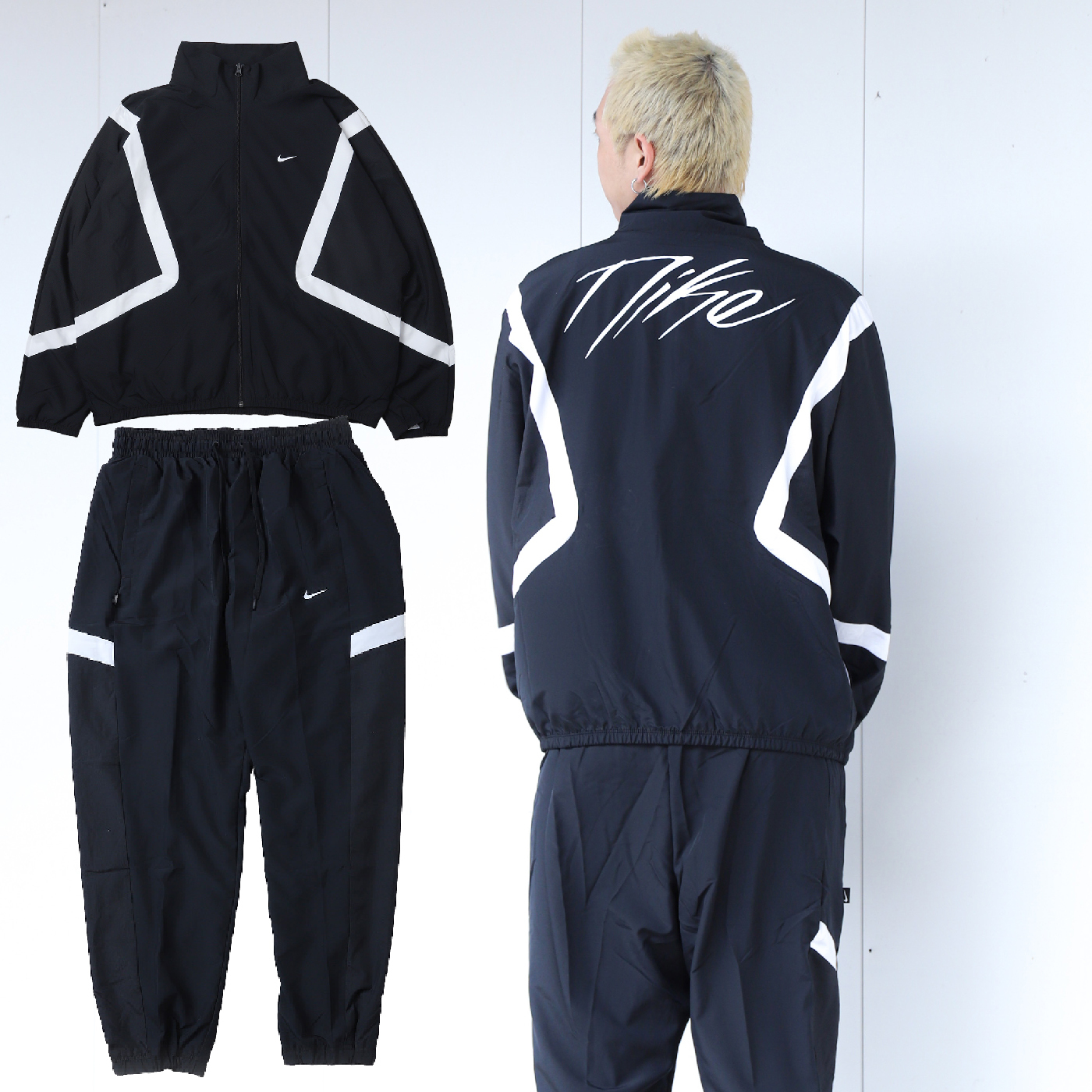 男女款 NIKE ICON JACKET/PANTS 黑 網布 內裡 透氣 抽繩 防風 縮口 運動褲 長褲 梭織外套 風衣外套 套裝【FZ0249/FZ0251】NKTF