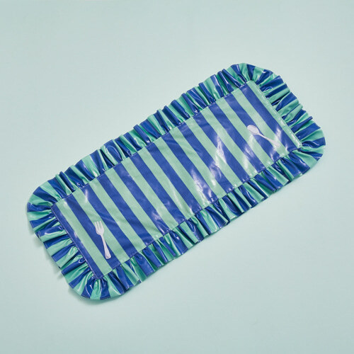 Louisdog 雙碗條紋餐墊