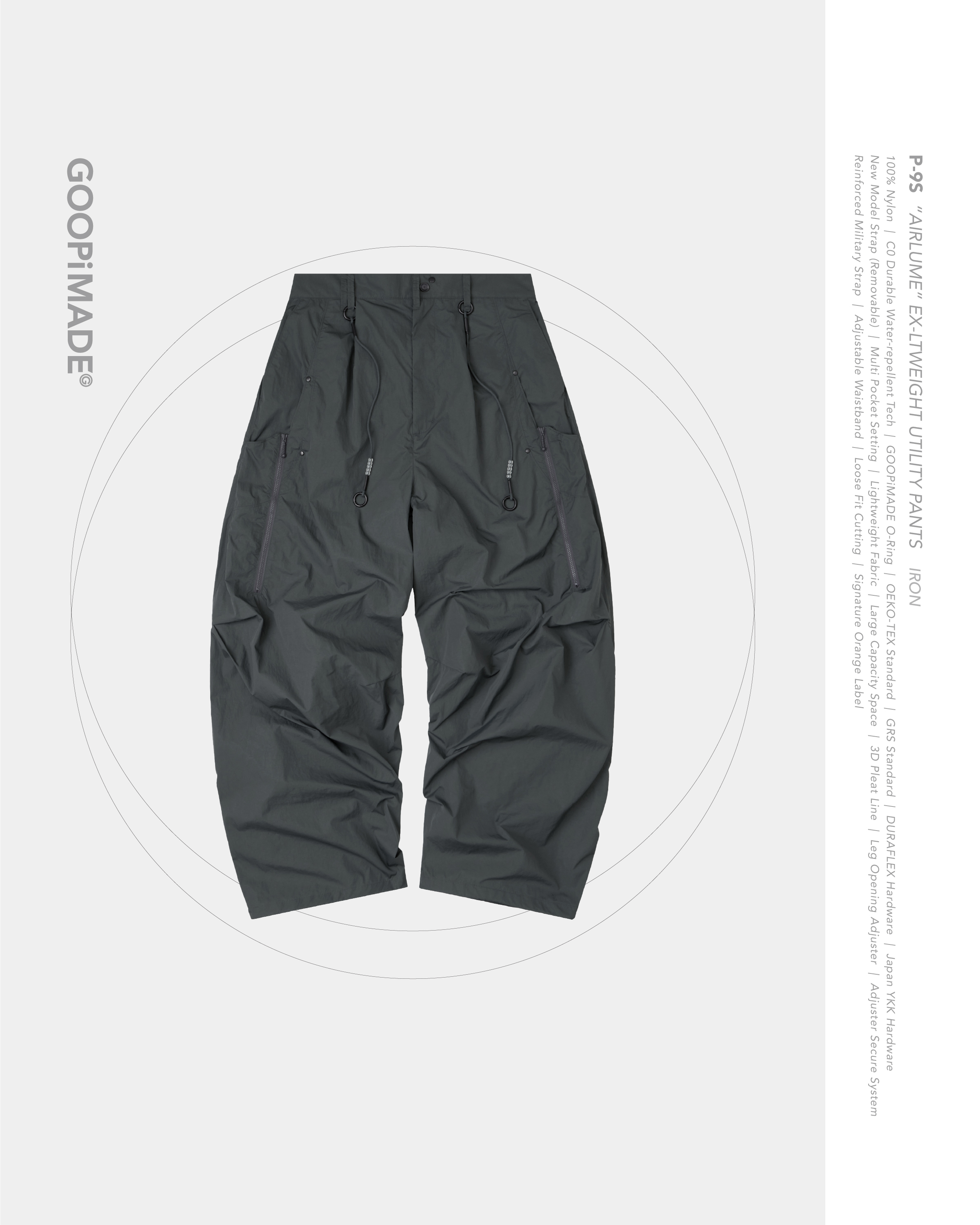 パンツ goopimade Ex-LtWeight Utility Pants iron Goopi Made Utility Tapered Pants - Iron | Garmentory