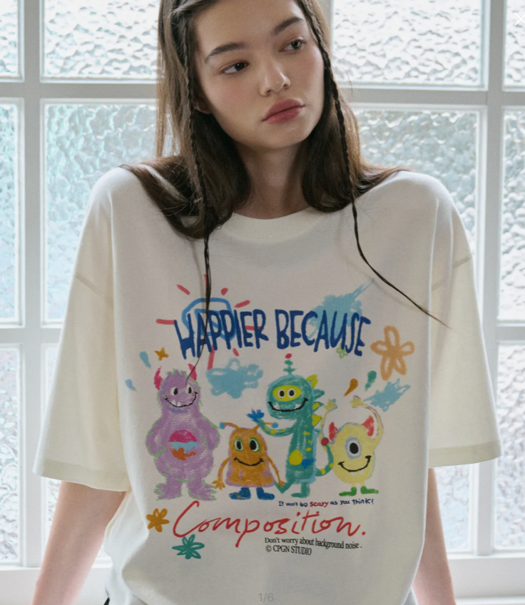 CPGN STUDIO / DTP Happy Day Short T-shirt / Cream white /   JUL25