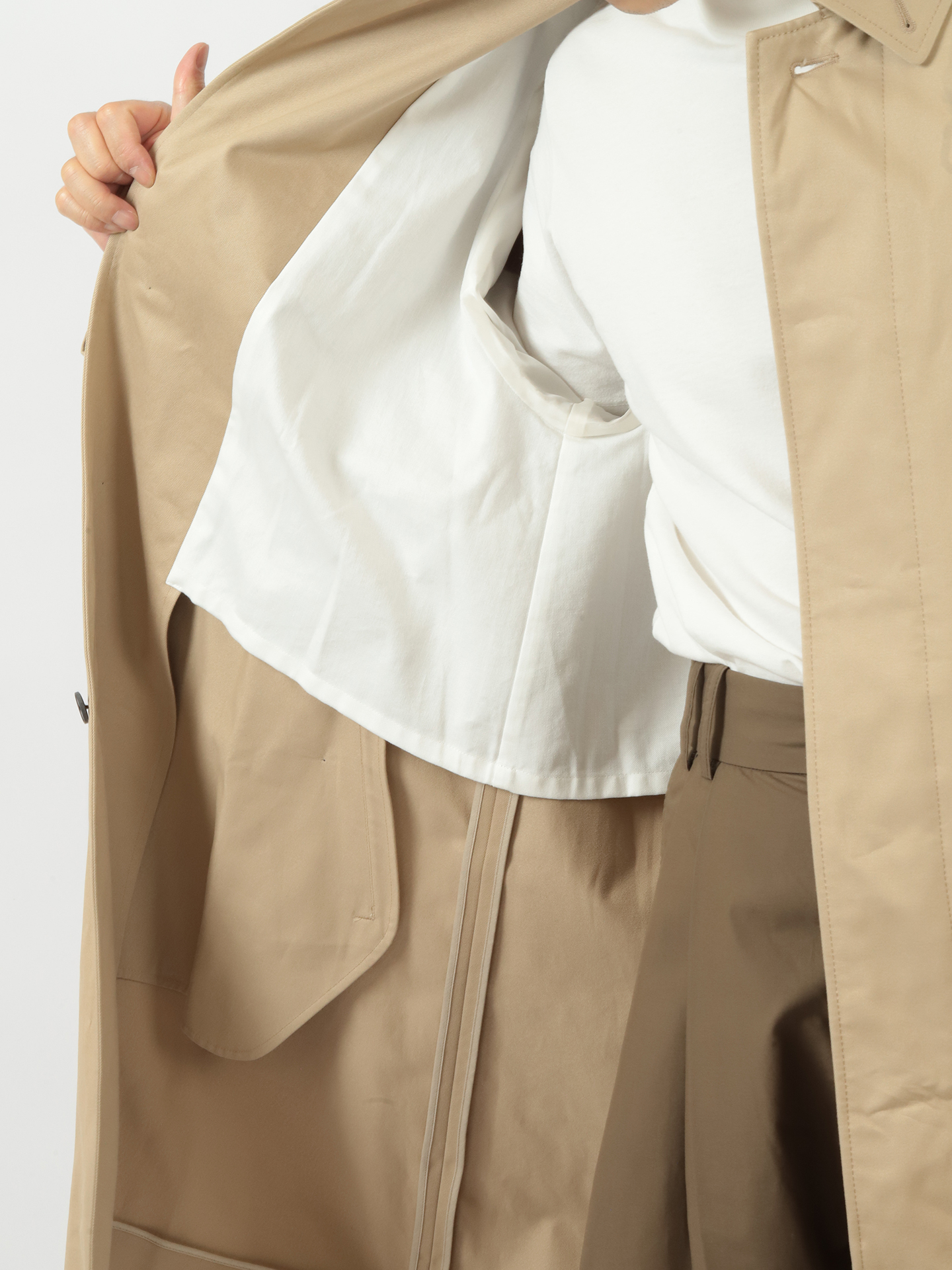 ATON West Point Balmacaan Coat Beige ATON West Point Balmacaan Coat Beige